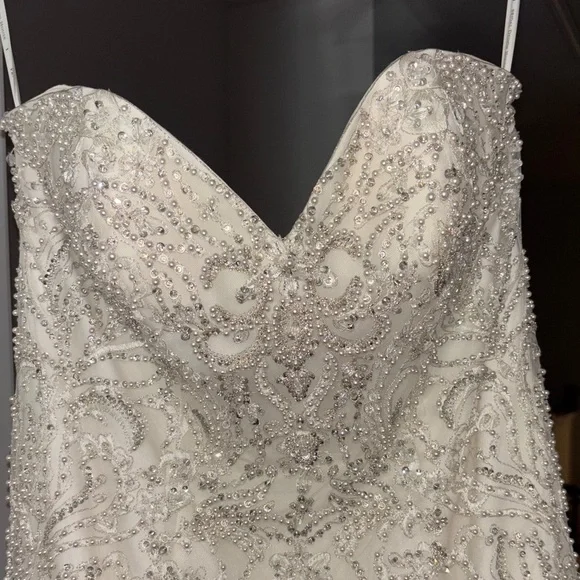 Kenneth Winston Ivory Bridal Gown with beading